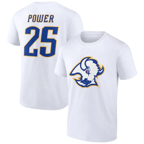 Men's Buffalo Sabres #25 Owen Power White T-Shirt